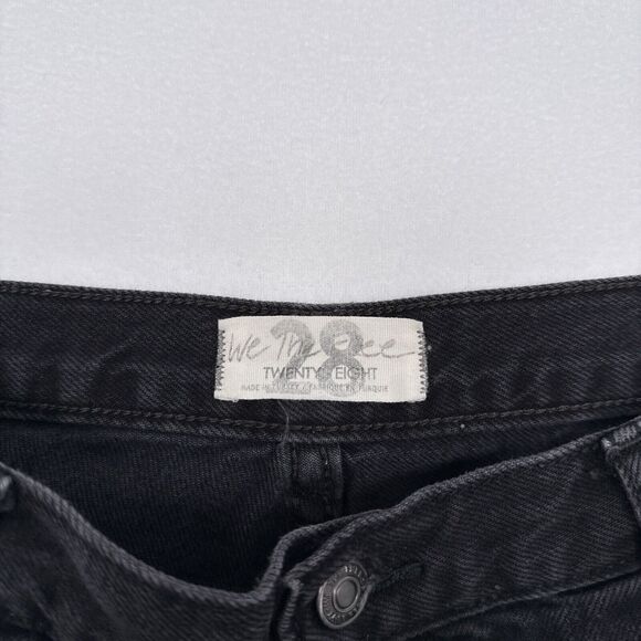Free People Maggie Straight Jean Size 28 Black High Waist We The Free Button Fly - Picture 6 of 9
